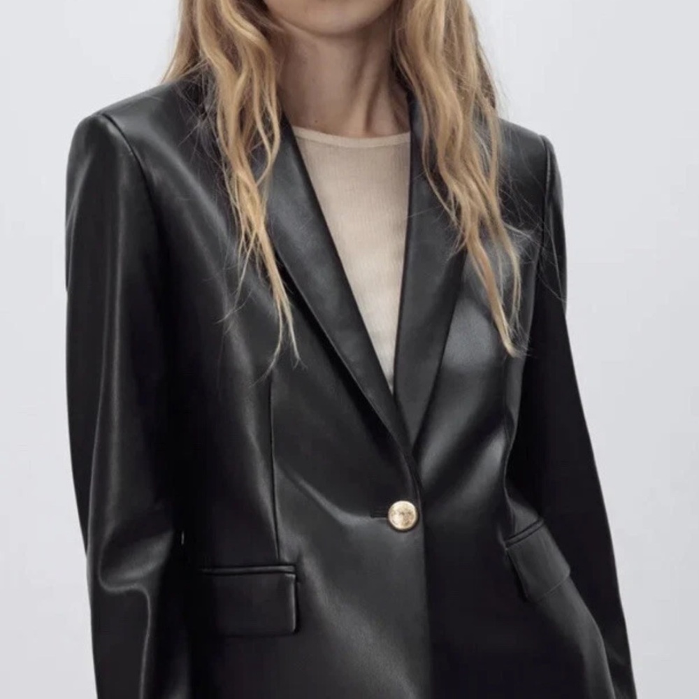 Zara Leather Blazer